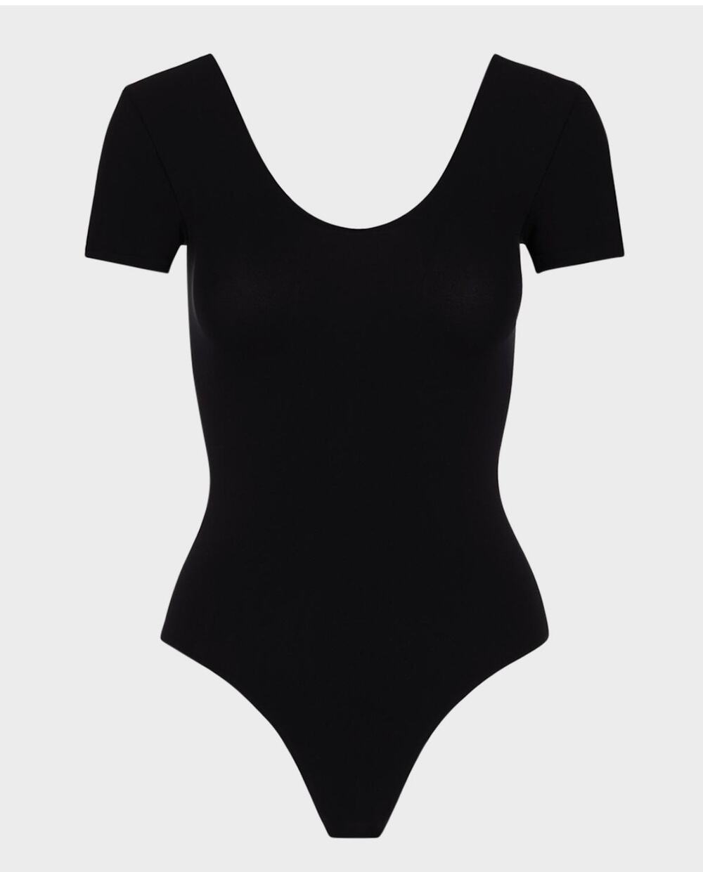 Commando the ballet short sleeve bodysuit one size black